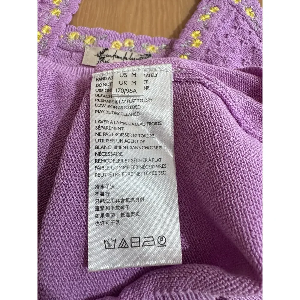 Free People Intimately Womens Top Tank Little Flirt Cami Purple Knit m